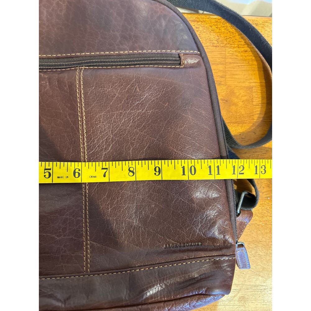 Jack Georges Brown Leather Voyager Backpack - Picture 6 of 9